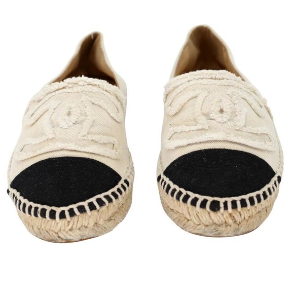 Chanel Espadrille 35 Raw Canvas Woven Flats CC-S0207P-C006 - Picture 3 of 11